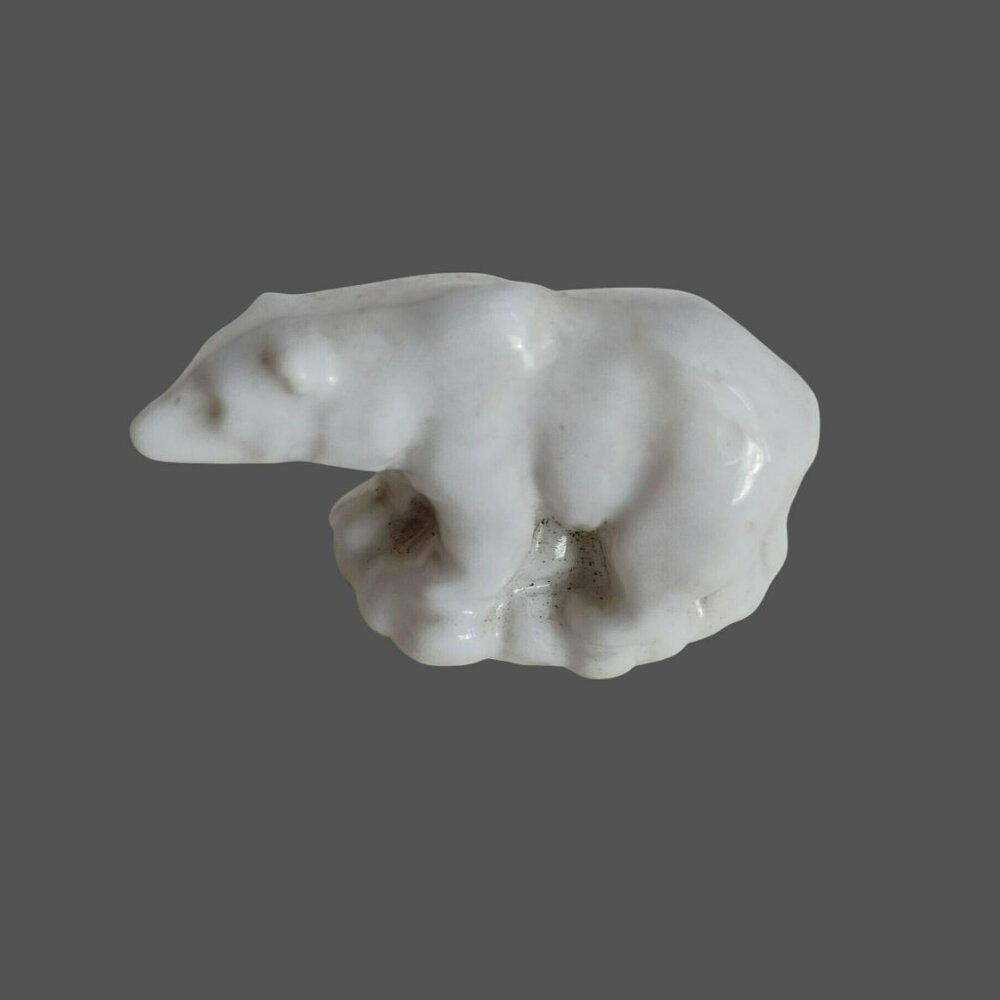 Polar Bear Wade Whimsie Red Rose Tea Figurine, White Ceramic Miniature Vintage